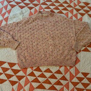 Misha and Puff Dusty Rose Confetti Popcorn Sweater M Wool